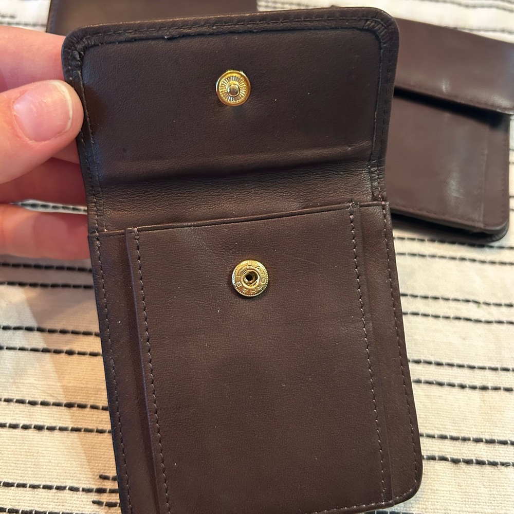 Buxton Dark Brown Leather coin billfold Card holder bundle - Picture 2 of 5
